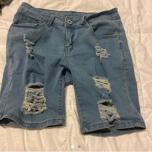 denim Jean biker shorts